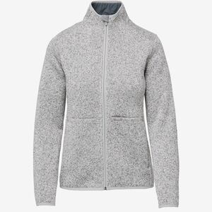 Figs Women's On-Shift Sweater Knit Jacket Heather Light Grey Slim Fit